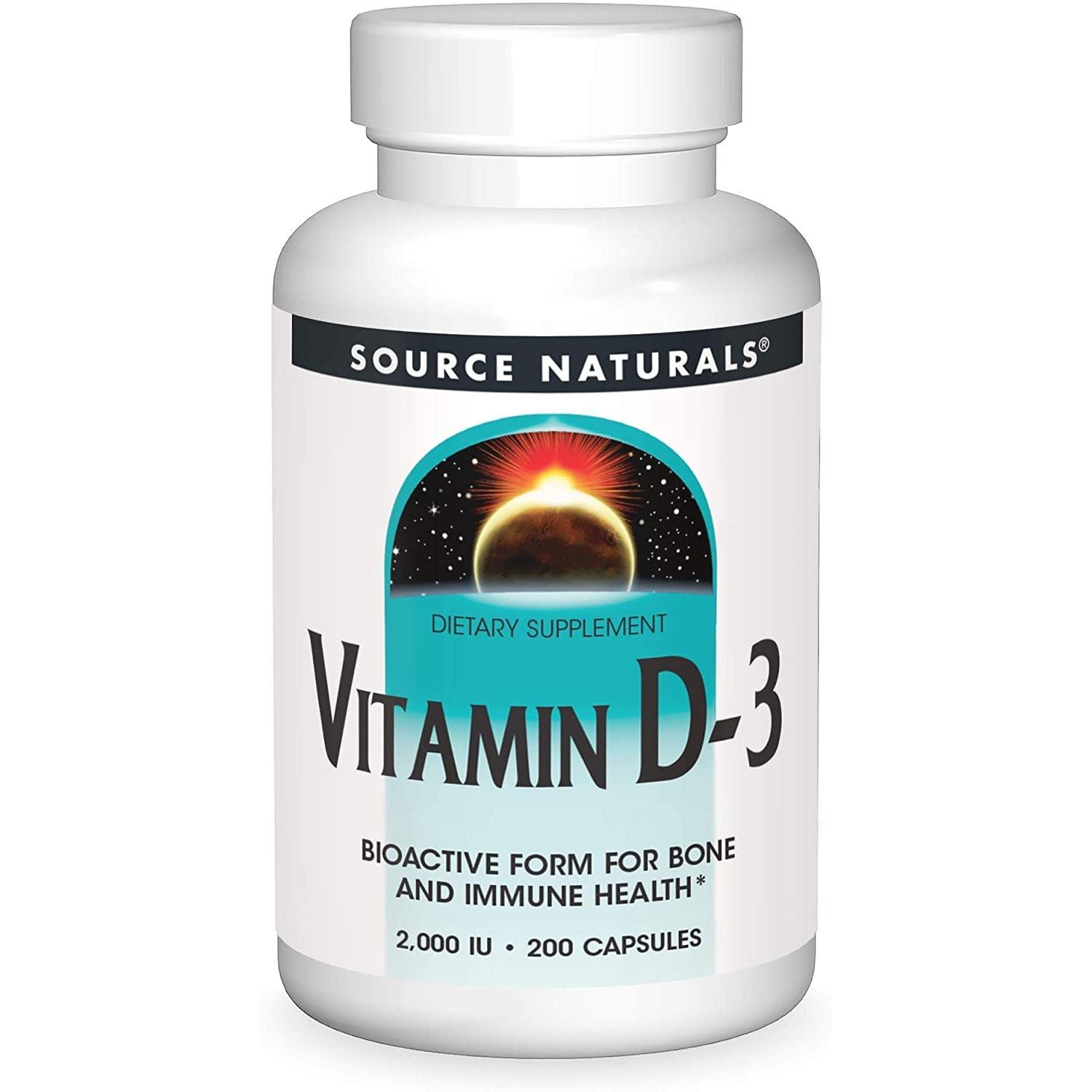 Вітамін D Source Naturals Vitamine D-3, 2000 МЕ 200 Caps