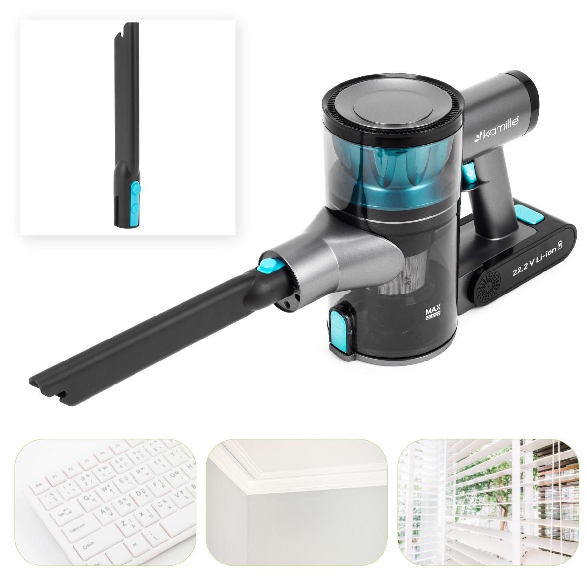 Пылесос беспроводной Kamille KM6902 вертикальный 2в1 120 Вт Серебристо-серый (106-84-6902) - фото 4 Пылесос беспроводной Kamille KM6902 вертикальный 2в1 120 Вт Серебристо-серый (106-84-6902) - фото 4