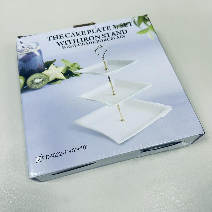 Фруктовниця порцелянова Stenson MC-4877 3-х ярусна 37 см (2529117471) - фото 4 Фруктовниця порцелянова Stenson MC-4877 3-х ярусна 37 см (2529117471) - фото 4