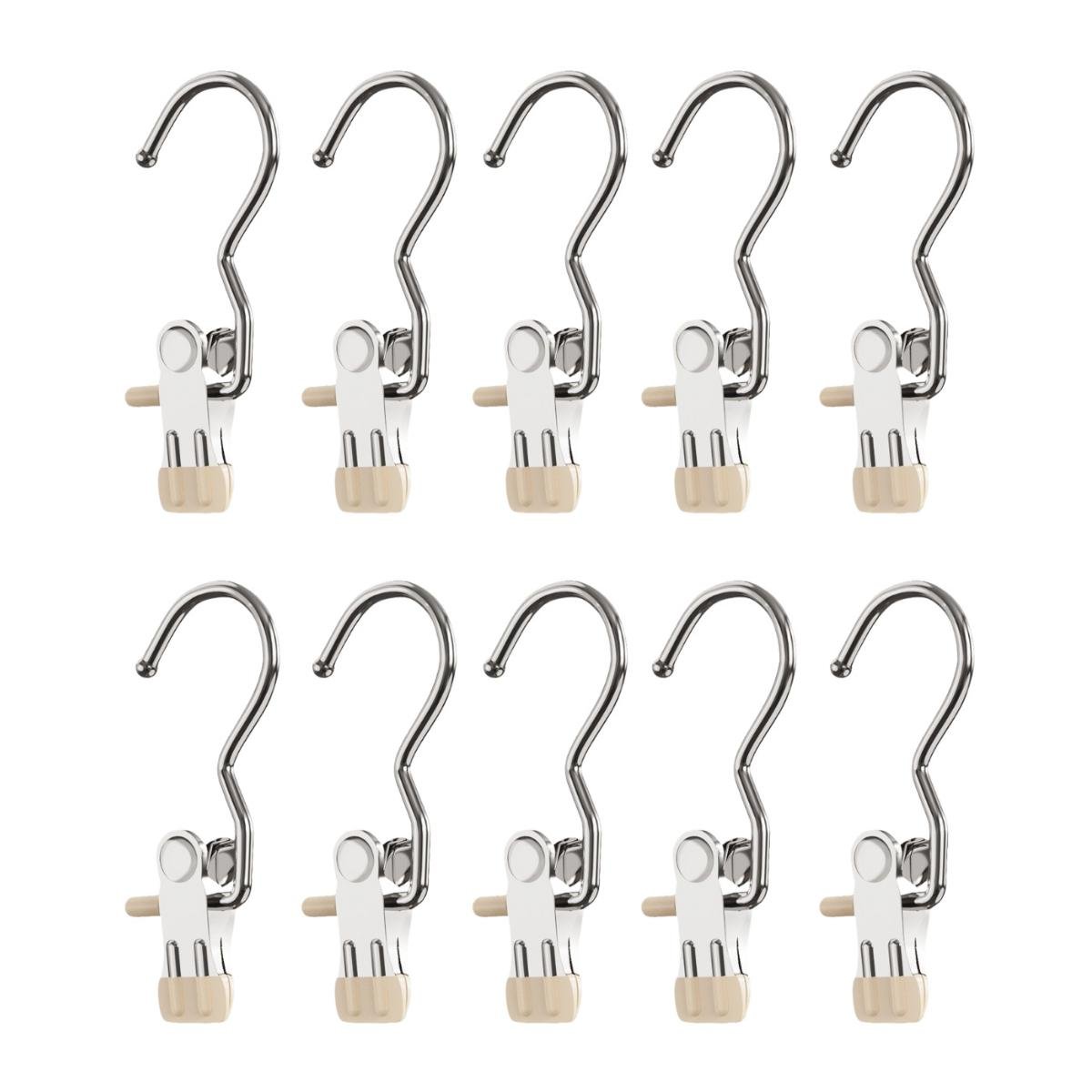 Вешалки универсальные Daishyrs металлические с зажимами 10 шт. Серебристый с бежевым (1446) Вешалки универсальные Daishyrs металлические с зажимами 10 шт. Серебристый с бежевым (1446)