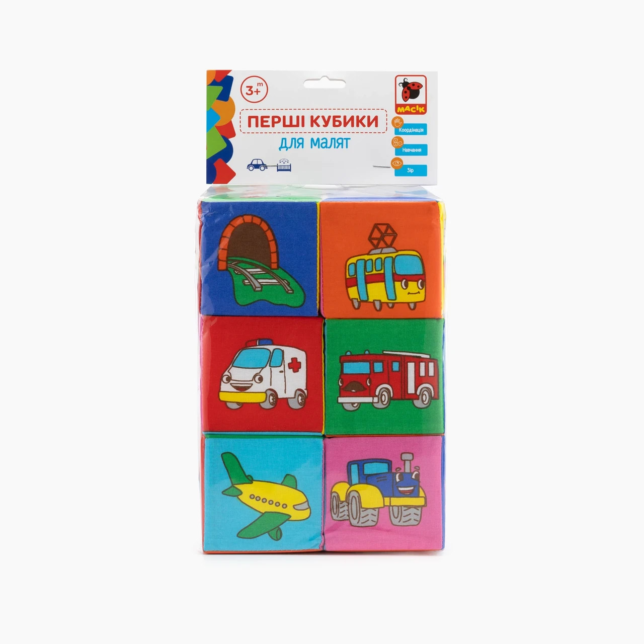 Іграшка м'яконабивна Масік Набір кубиків Транспорт (MC 090601-12) - фото 7 Іграшка м'яконабивна Масік Набір кубиків Транспорт (MC 090601-12) - фото 7