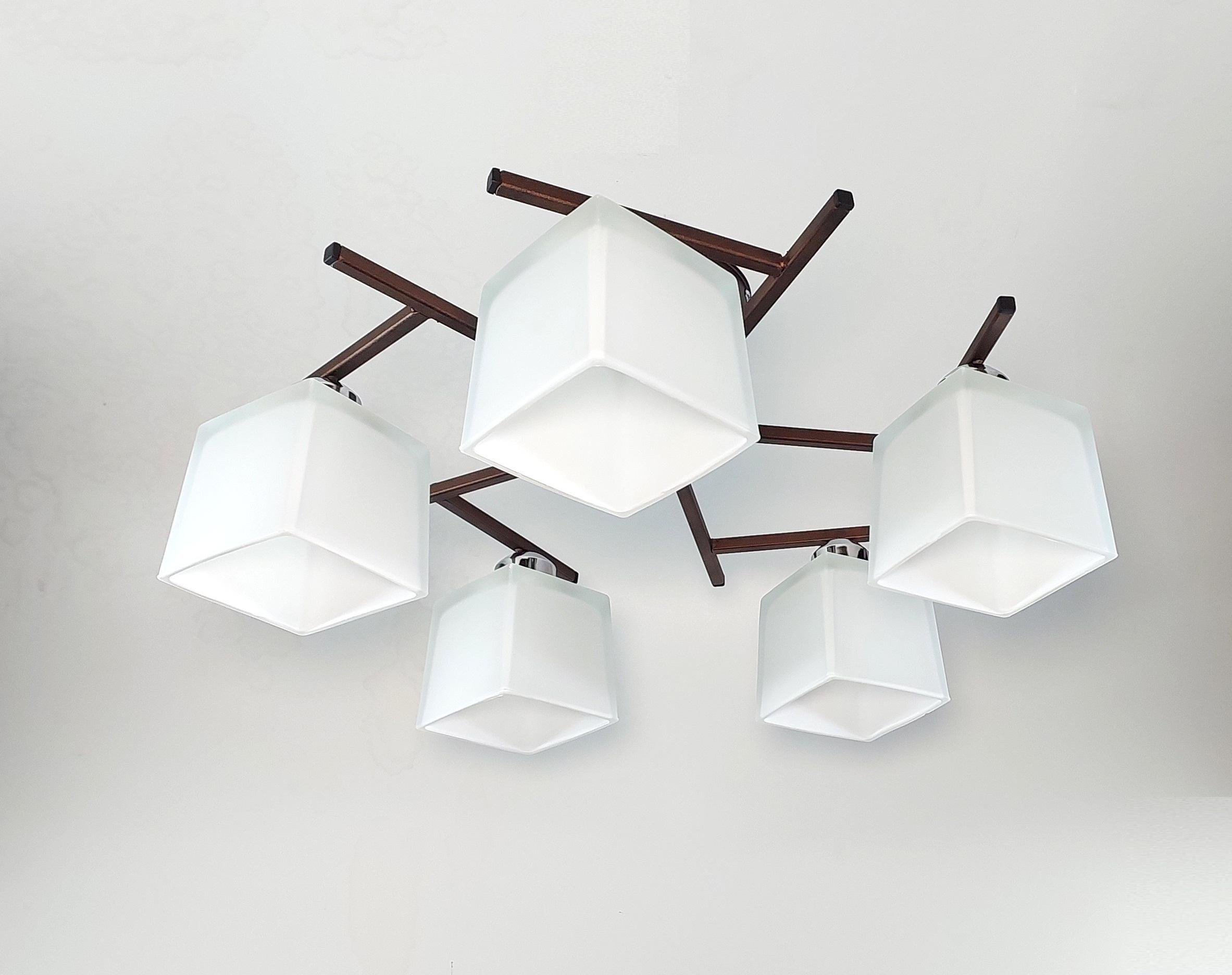 Люстра потолочная Хай-тек 3280/5 на пять плафонов металлическая Коричневый - фото 2 Люстра потолочная Хай-тек 3280/5 на пять плафонов металлическая Коричневый - фото 2