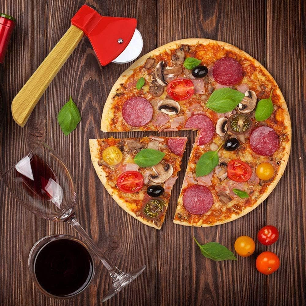 Ніж для піци з нержавіючої сталі з бамбуковою ручкою Червоний (13687860) - фото 7