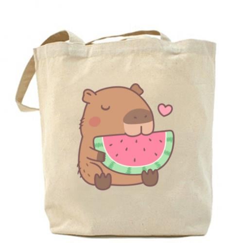 ЭКО-сумки-шопер Capybara and Watermelon (12979810-11-182940)