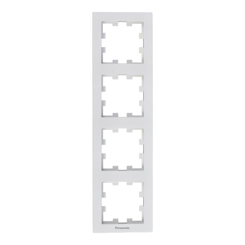 Рамка для розеток четырехместная Panasonic Karre Plus 55 ABS вертикальная Белый (WDTF08142WH-UA1)