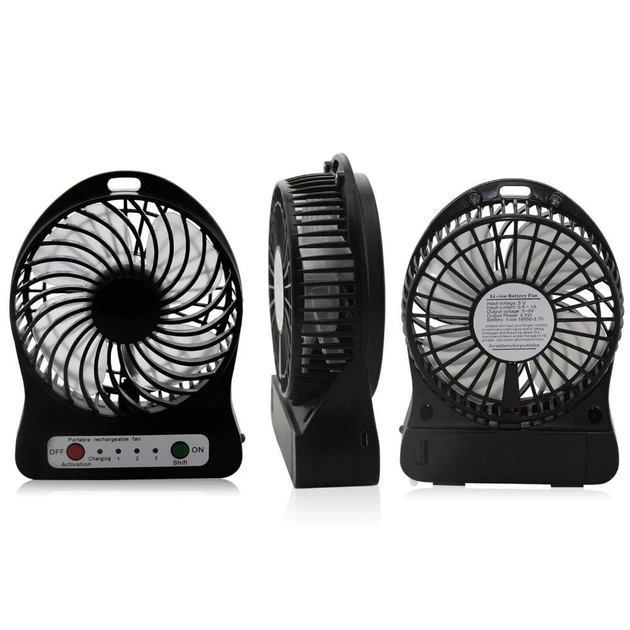 Вентилятор настільний Mini Fan XSFS-01 з акумулятором 18650 Чорний (4376) - фото 3 Вентилятор настільний Mini Fan XSFS-01 з акумулятором 18650 Чорний (4376) - фото 3