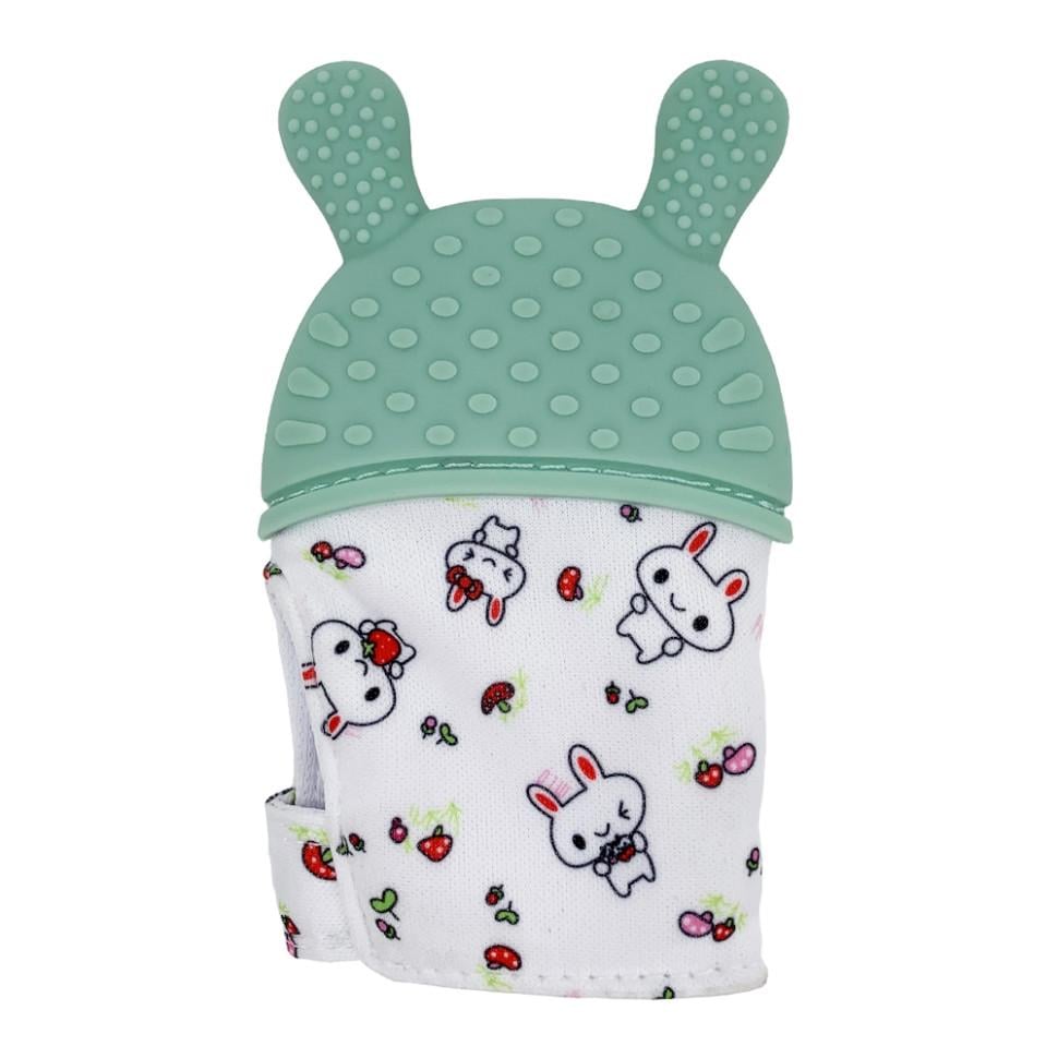 Прорезыватель-перчатка Зайка на липучке Зеленый (FR-132-R-89)