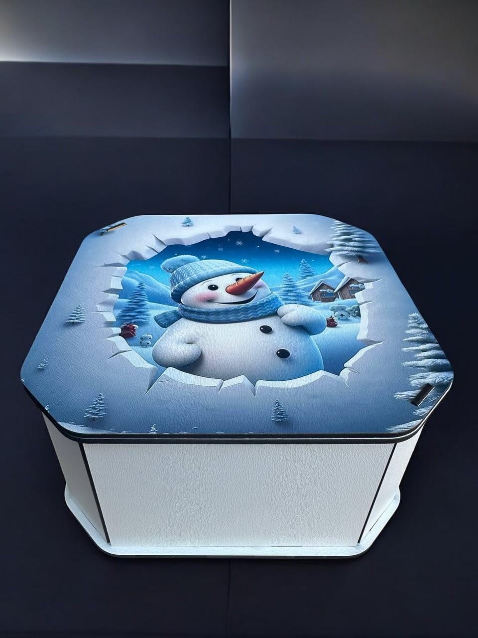 Подарочная коробка Новогодняя №18 ХДФ 19x19x10 см (2415600920)