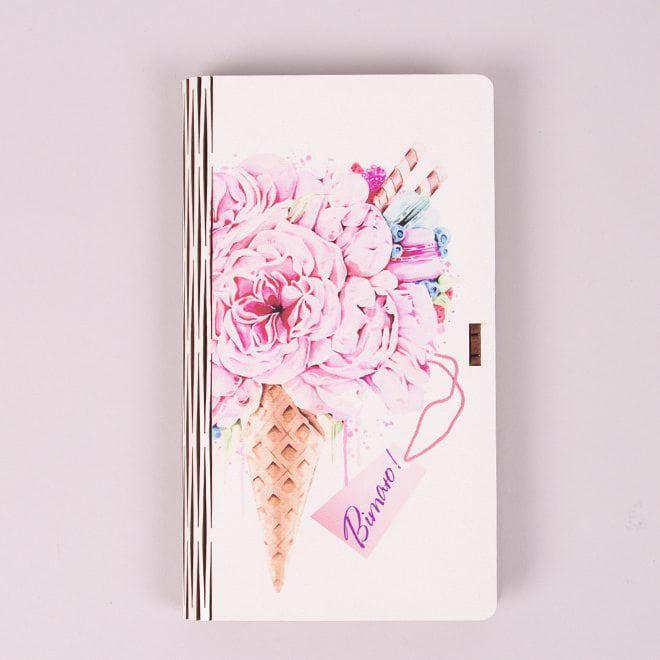 Конверт деревянный Flora "Вітаю" (33238)