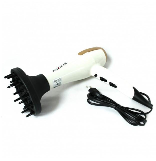 Фен для волос с диффузором и концентратором Crownberg CB-2305 3000 Вт 2 насадки и регулировкой температуры