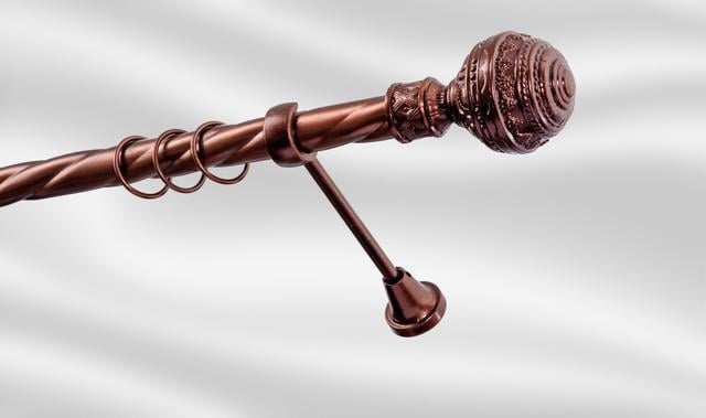 Карниз для шторы Plastidea Арабеска металлический одинарный витой с прищепками D 25 мм 200 см Медь