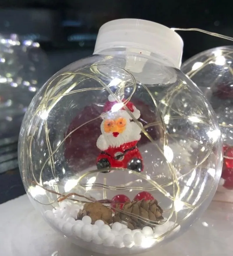 Гирлянда-штора светодиодная 10 шаров с наполнением Санта-Клаус 3 м 200 Led Белый (30d040f0) - фото 7