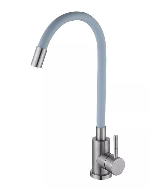 Смеситель для кухни Wezer EKO4X-01G с гибким изливом Серый