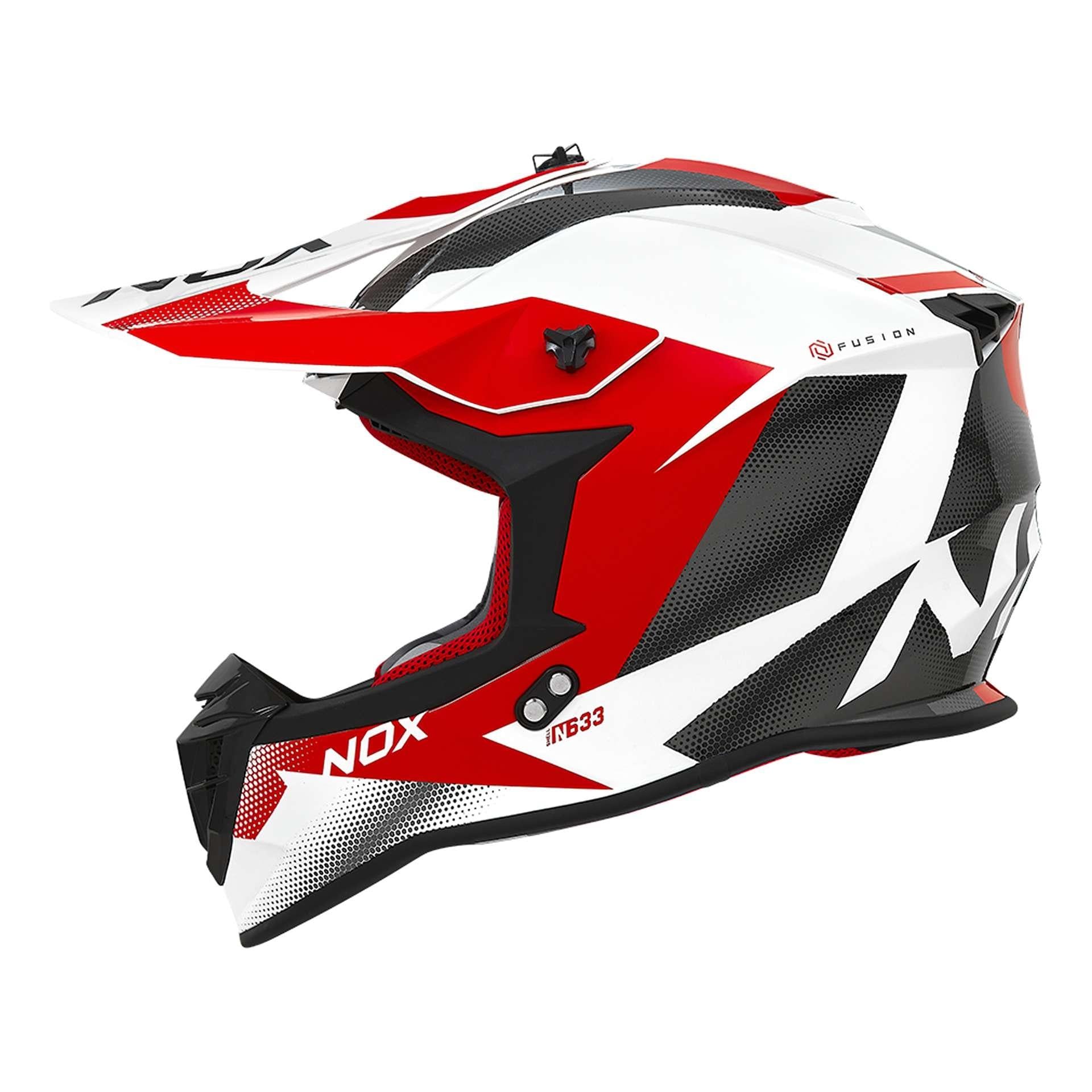 Мотошлем NOX N633 Fusion XL White/Red (35720)