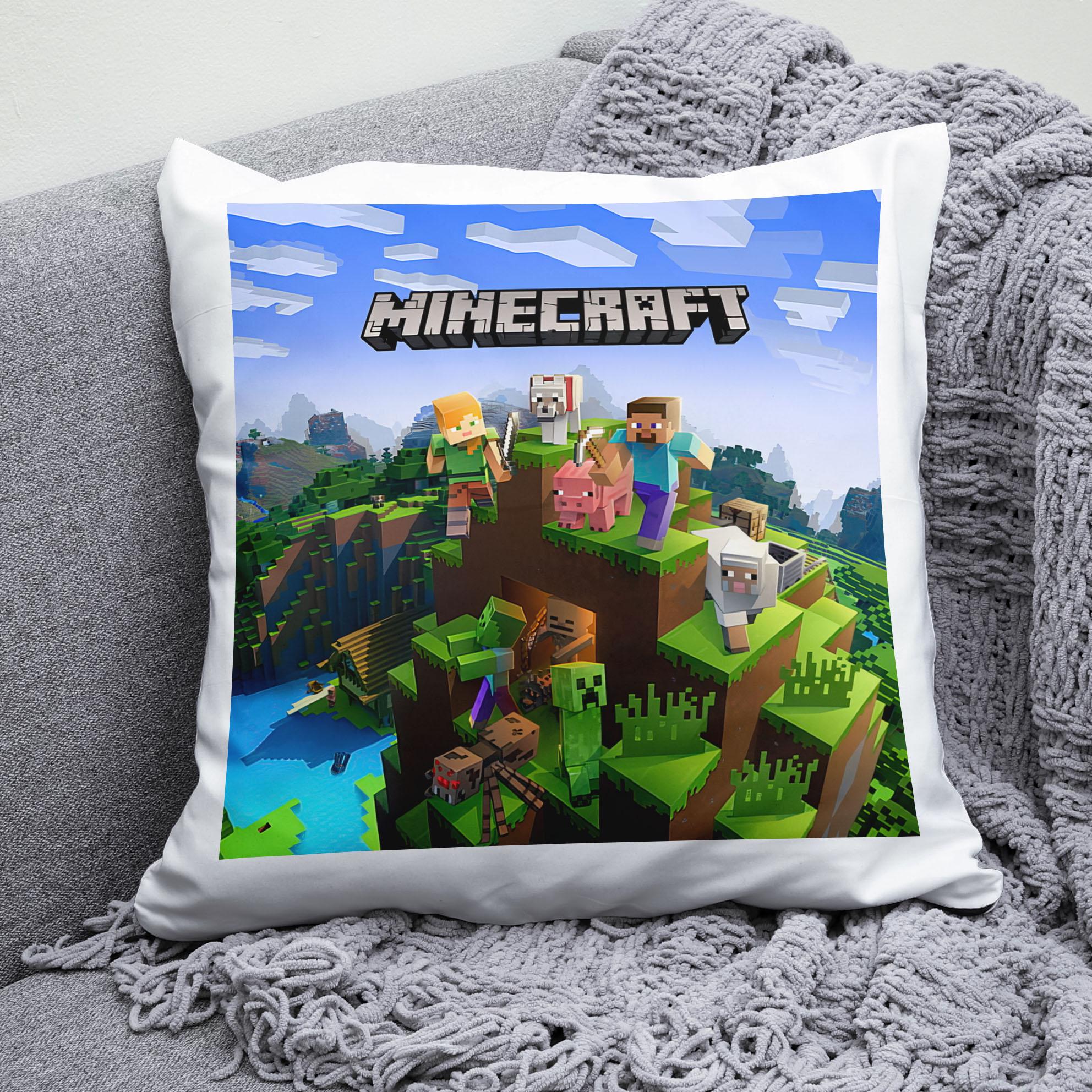Плюшевая подушка квадрат с принтом игры Minecraft