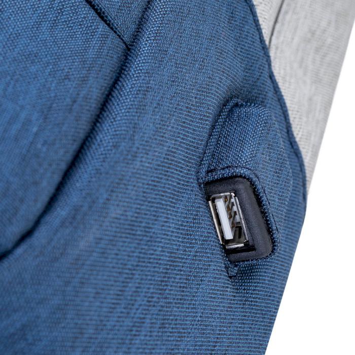 Рюкзак Rivacase Prater 7562 15,6" поліестер блискавка Сірий/Темно-синій (620276) - фото 9