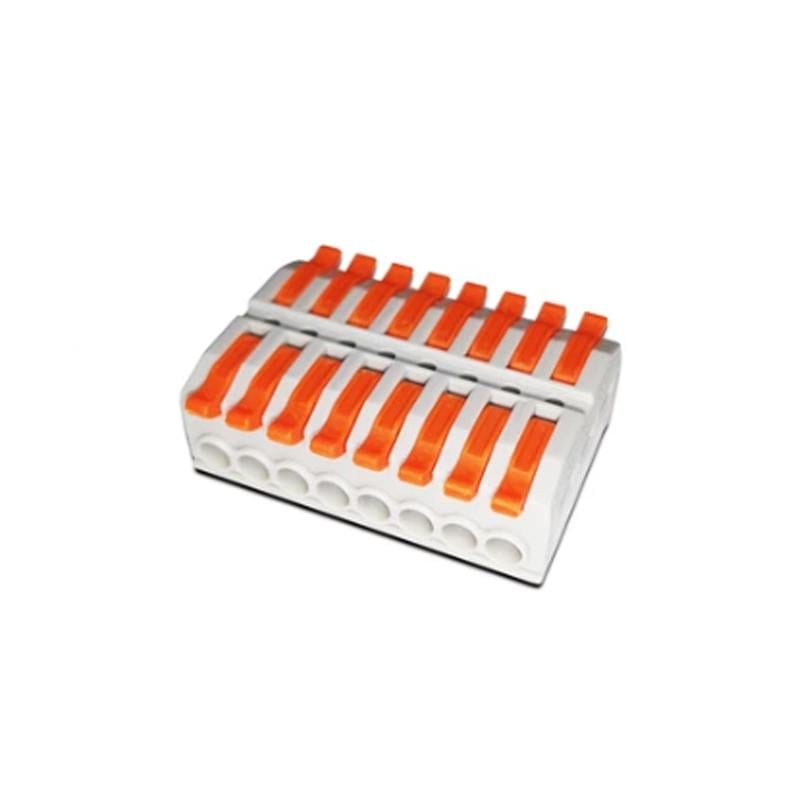 Клемма проходная Tactix 0,08-4 мм2 32А 8х1-8х1 одинарная 29,8х43,6х14,4 мм Оранжевый (KV227-8)