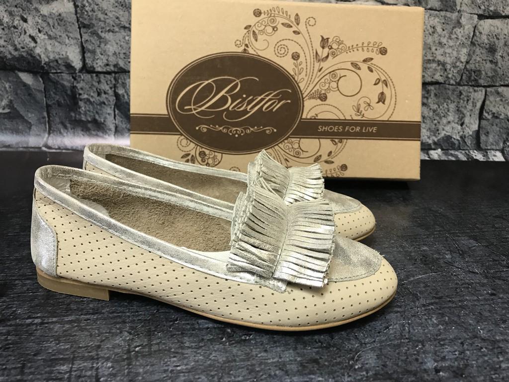 Балетки женские кожаные Bistfor 83702/657/13 г. 37 Бежевый (58)