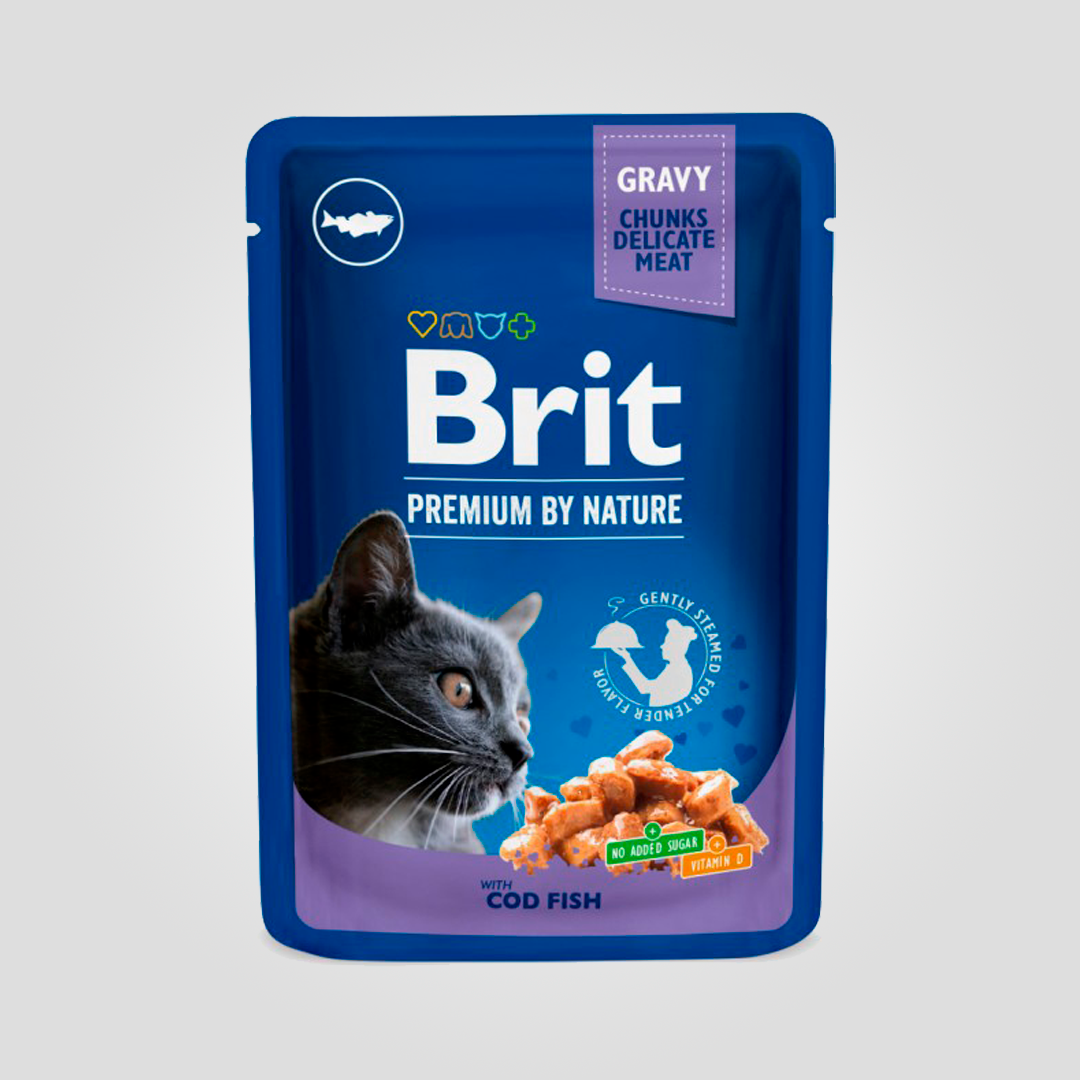 Корм вологий Brit Premium Cat Pouch для котів з тріскою 100 г (20504660) Корм вологий Brit Premium Cat Pouch для котів з тріскою 100 г (20504660)