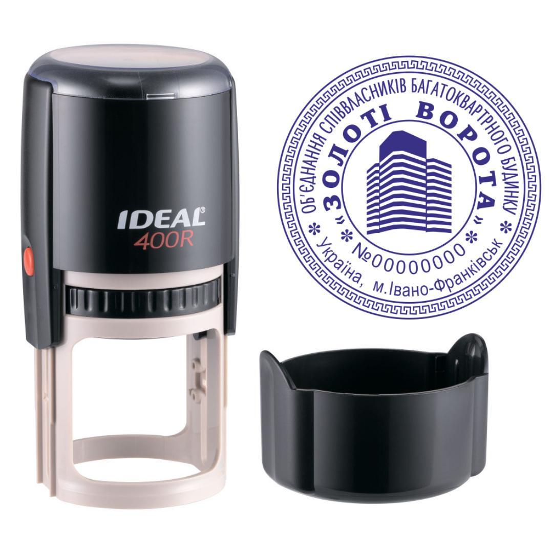 Печать ОСМД на автоматическом оснащении Ideal 400R с колпачком Черный (О1/400R/B)