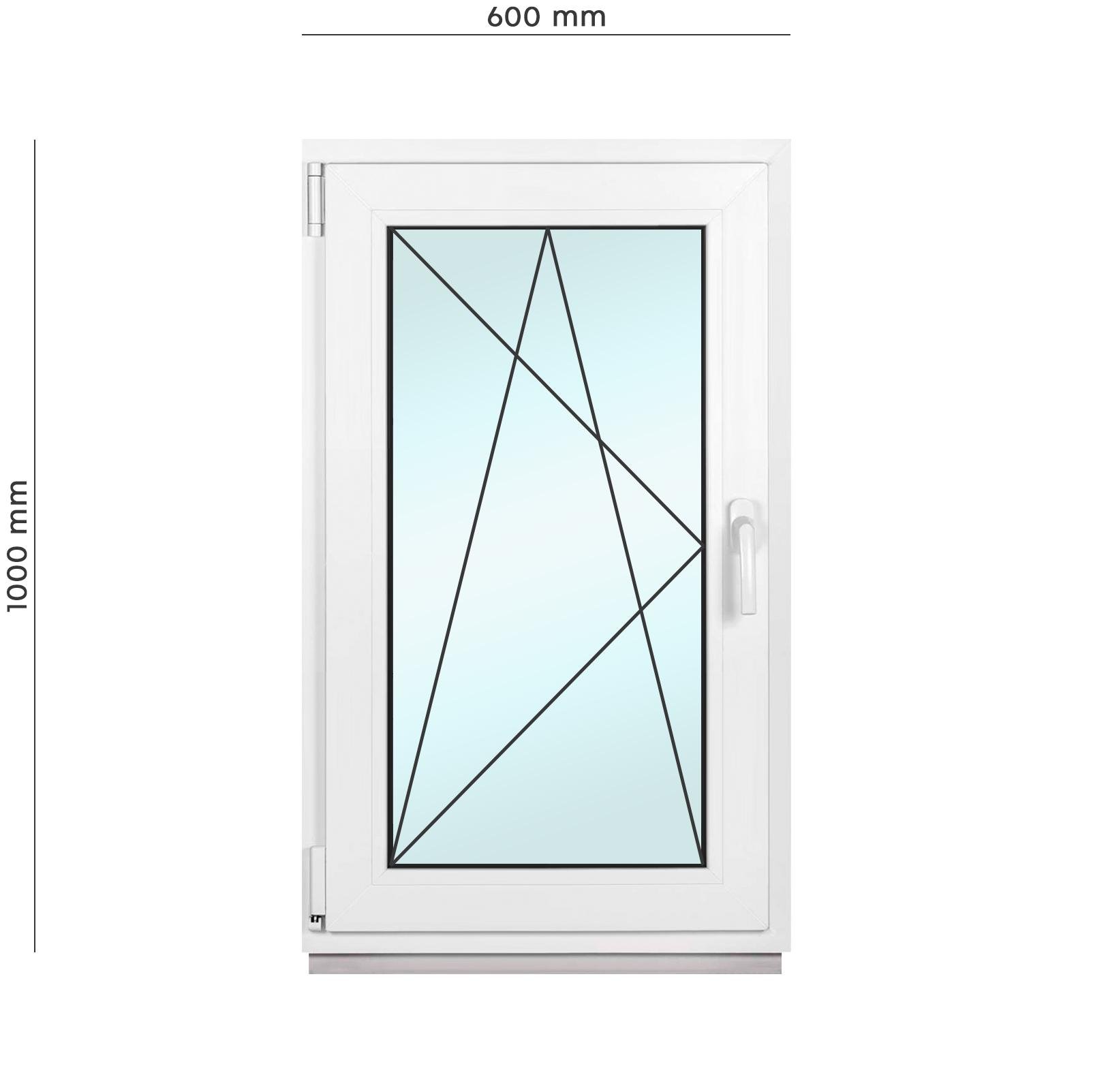 Вікно металопластикове Framex поворотно-відкидне з лівим відкриттям 600х1000 мм Білий - фото 2