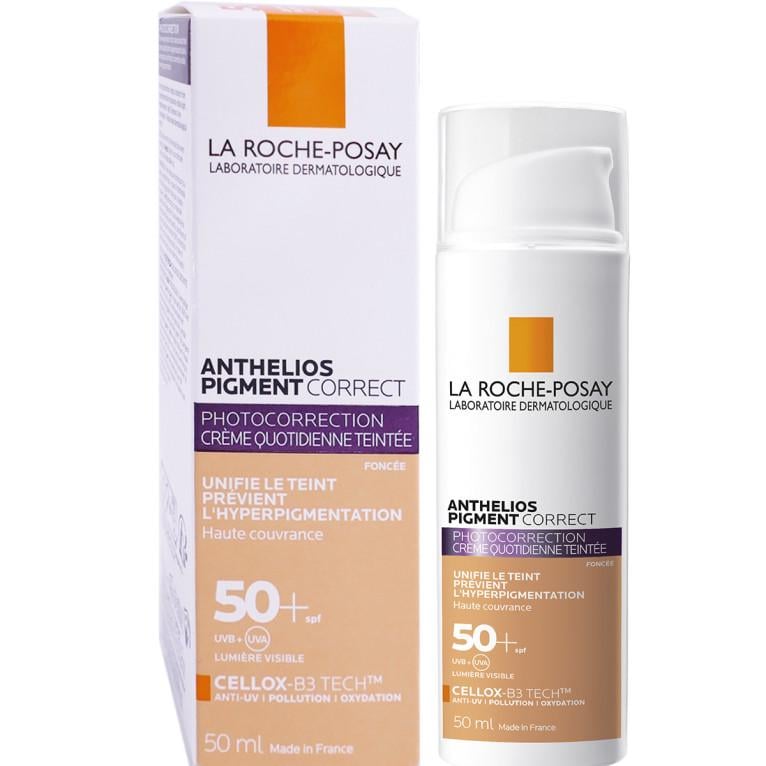 Крем солнцезащитный SPF 50+ La Roche-Posay Anthelios Pigment Correct Creme Quotidienne Teintée - фото 4