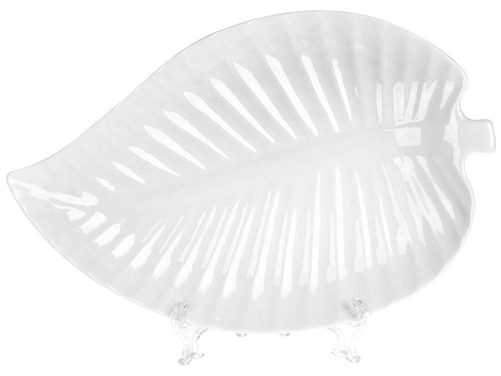 Блюдо сервировочное фарфоровое Лист 30,5 см Белый (BDI-988-219) Блюдо сервировочное фарфоровое Лист 30,5 см Белый (BDI-988-219)