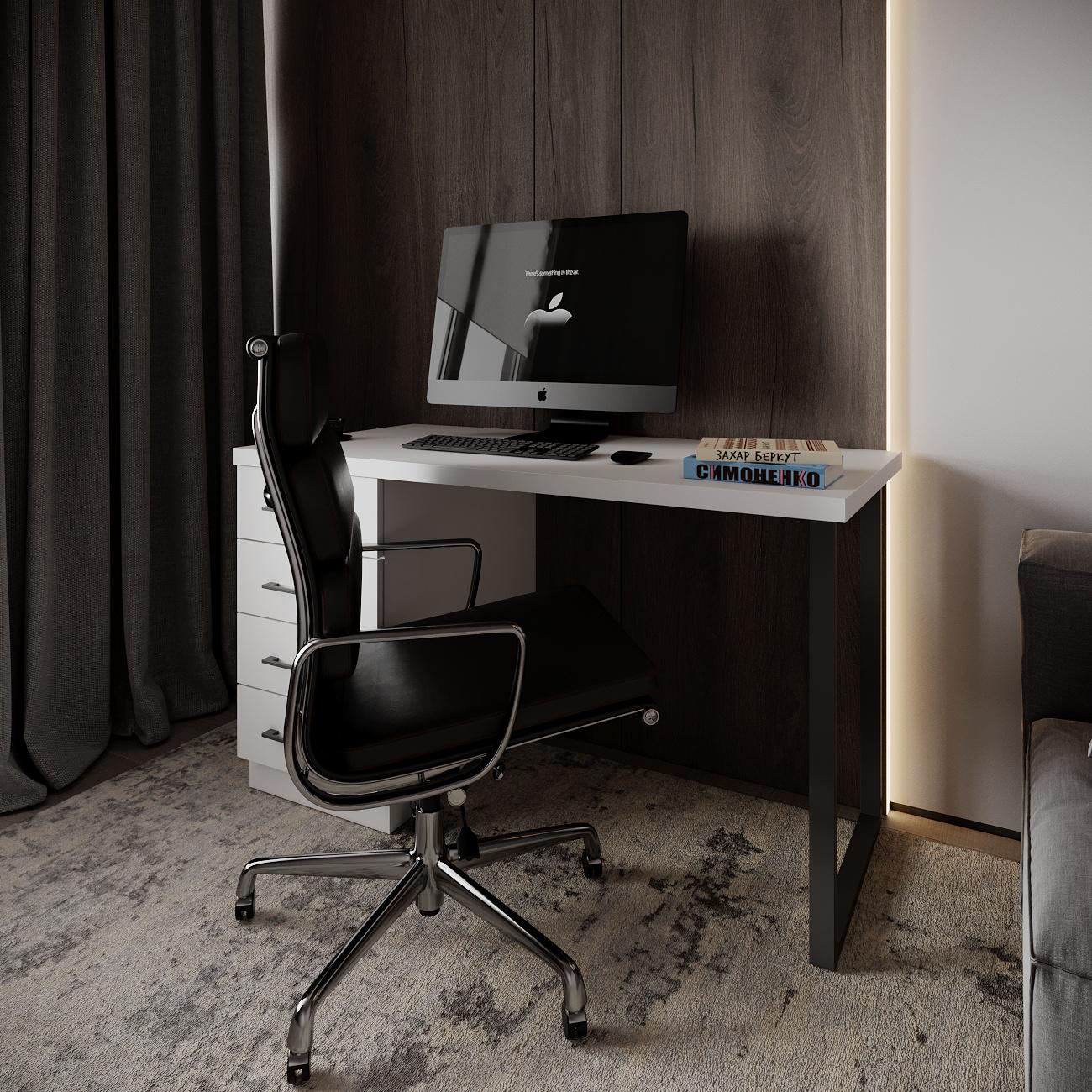 Комп'ютерний стіл Mebellini Торонто лофт 1200x600x770 мм Білий (арт.SKEP1000-190) - фото 5 Комп'ютерний стіл Mebellini Торонто лофт 1200x600x770 мм Білий (арт.SKEP1000-190) - фото 5