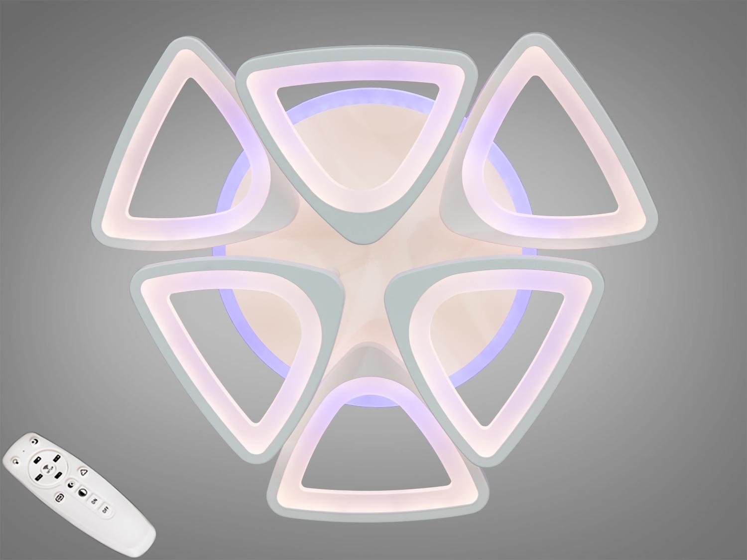 Люстра LED 115 W акриловая с пультом Белый (S8118/3+3WH LED 3colo)