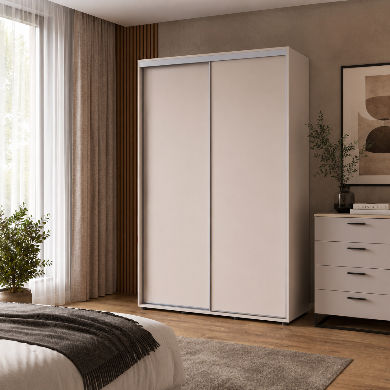 Шкаф купе Doros Сигма Слим 2 ДСП 140х45х214,4 см Кашемир (42005448)