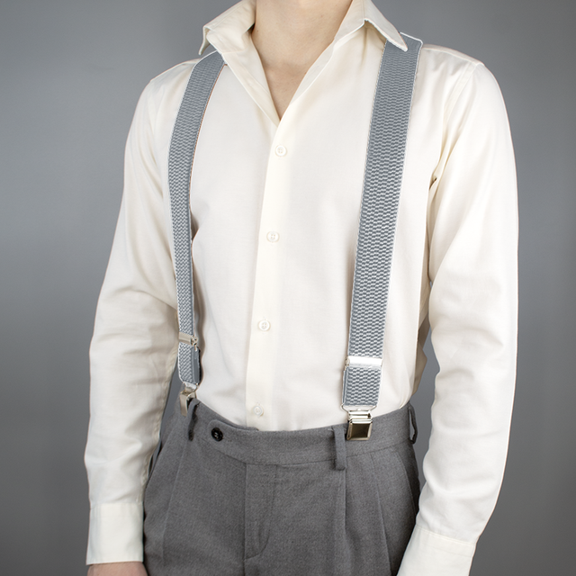 Подтяжки мужские резинка 40Х регулируемые на зажимах Светло-серый (2425530605) - фото 3