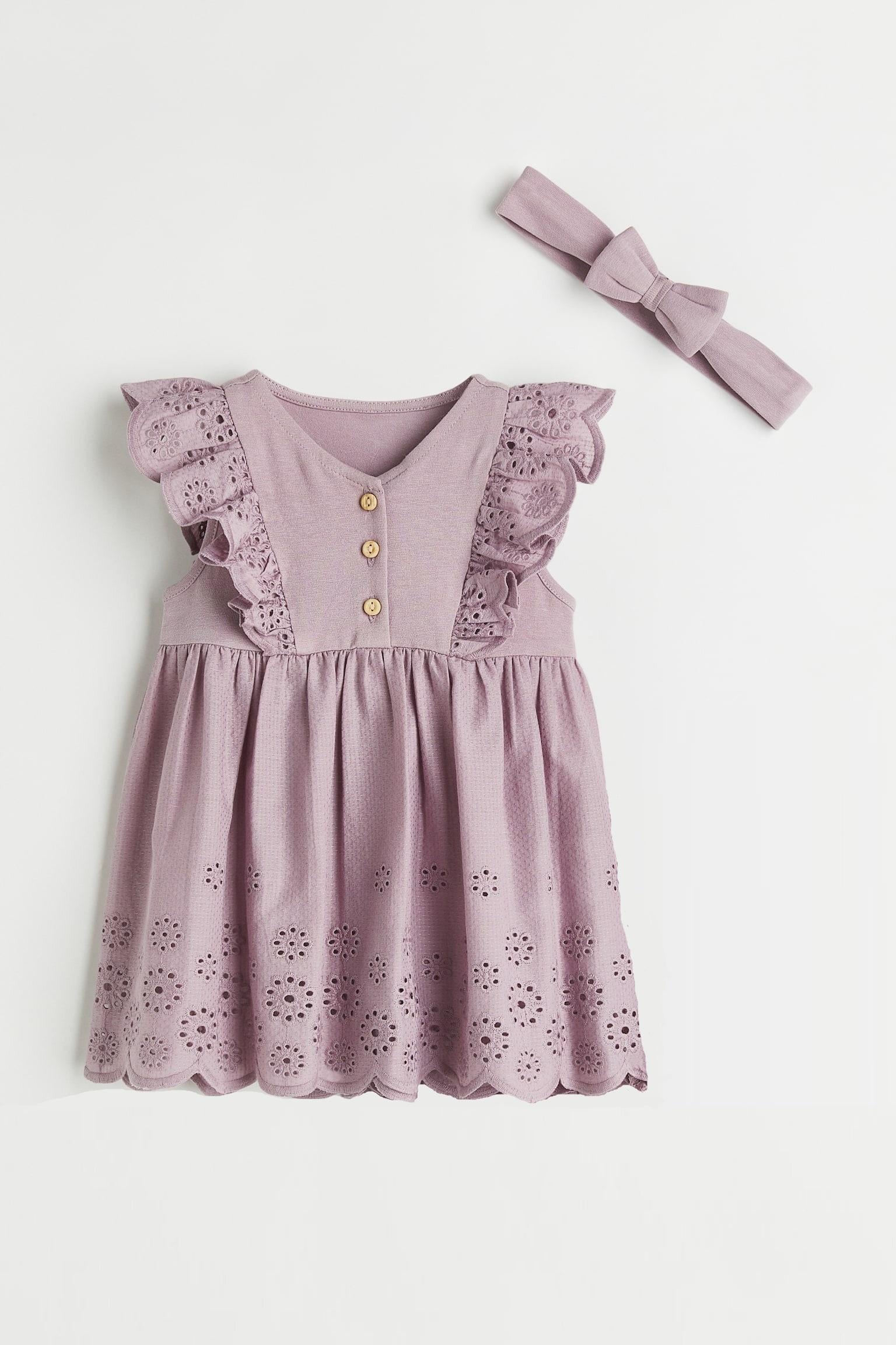 Комплект H&M сукня/пов'язка 86 см Бузковий