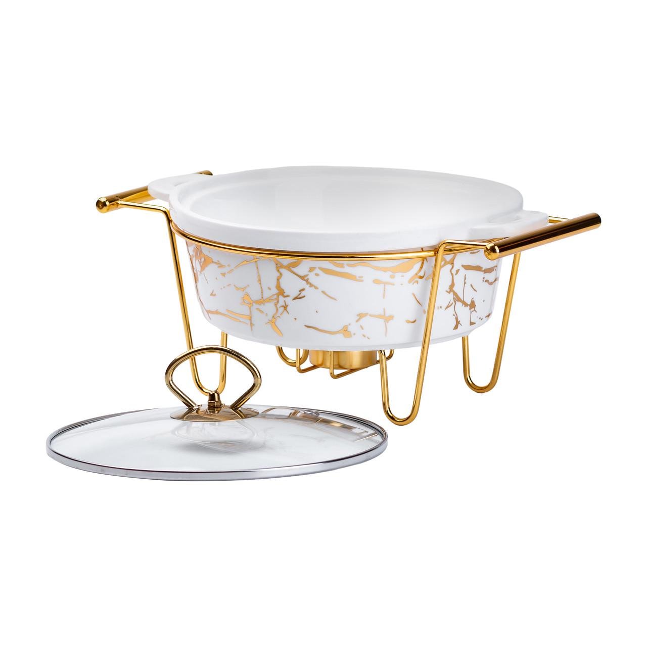 Мармит фарфоровый круглый 1 л с подогревом - фото 5