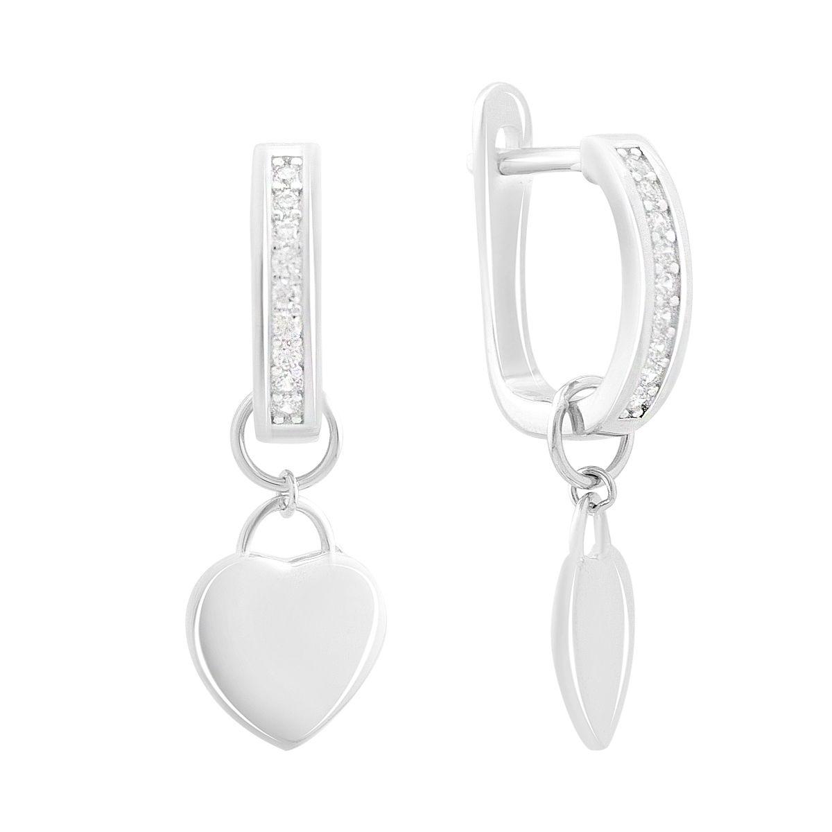 Серьги серебряные с фианитами (2152606)