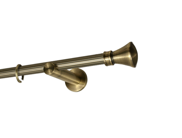 Карниз MStyle Люксор металлический однорядный труба рифленая 19 мм кронштейн цылиндр 400 см Антик (K010215)