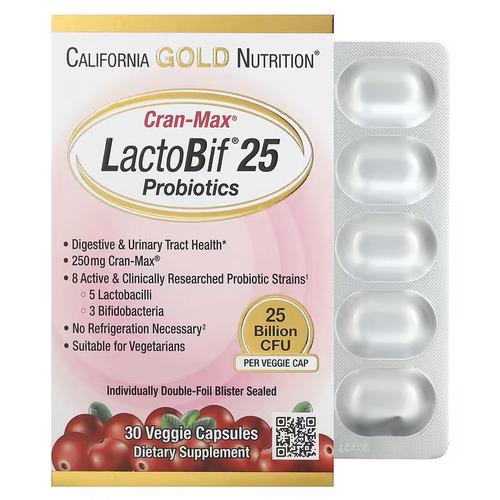 Пробиотики и пребиотики CGN CranMax LactoBif Probiotics 25 Billion CFU 30 Capsules (CGN-01334)
