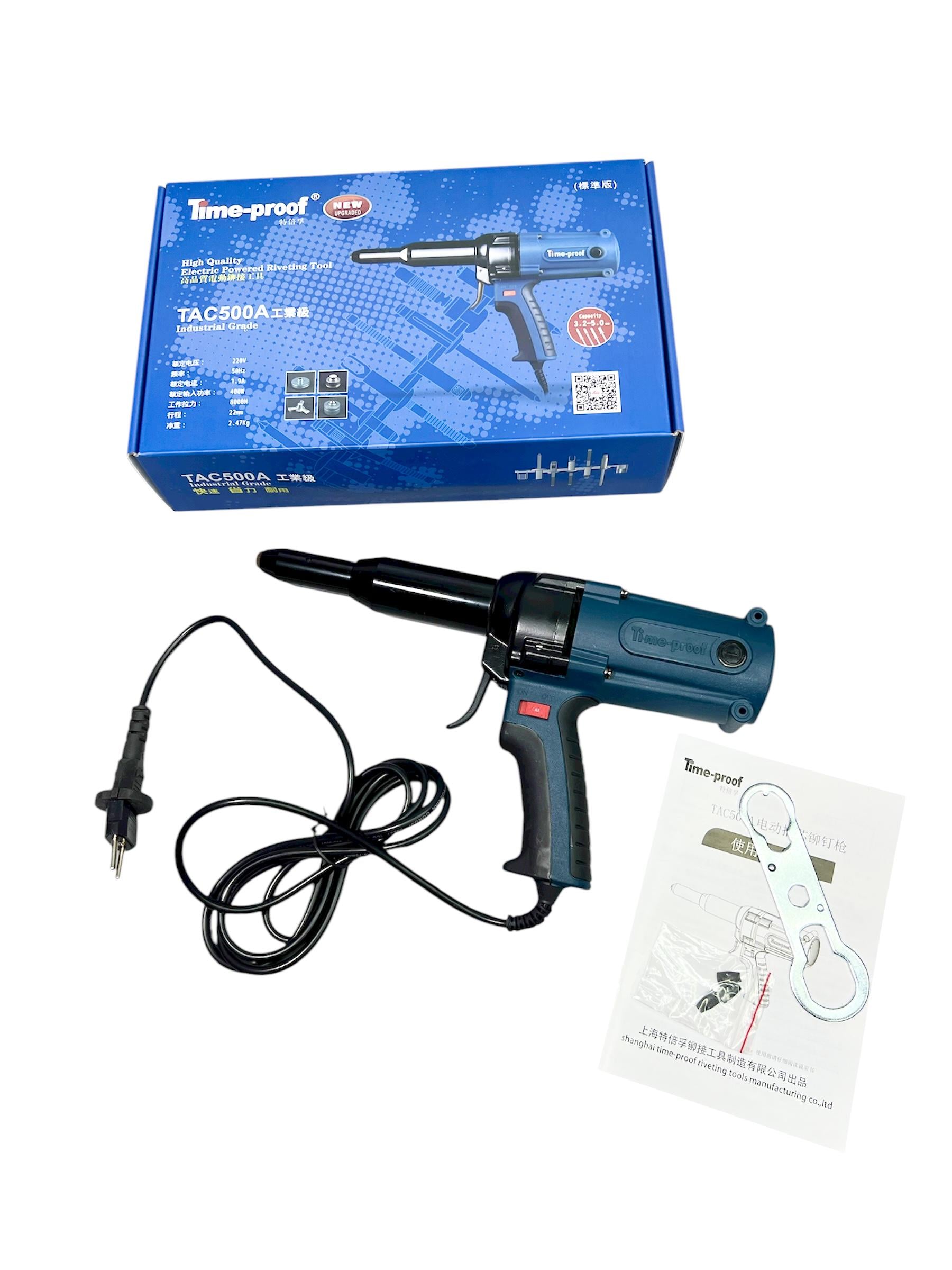 Заклепщик сетевой Time-proof TAC500A 3,2-5 мм и ремкомплект
