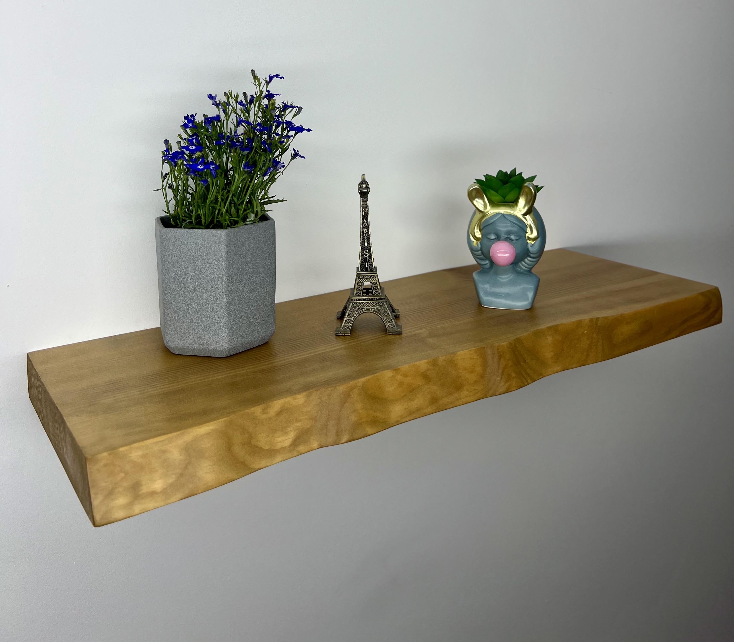 Полка деревянная с живым краем 36х200х1000 мм Золотой дуб