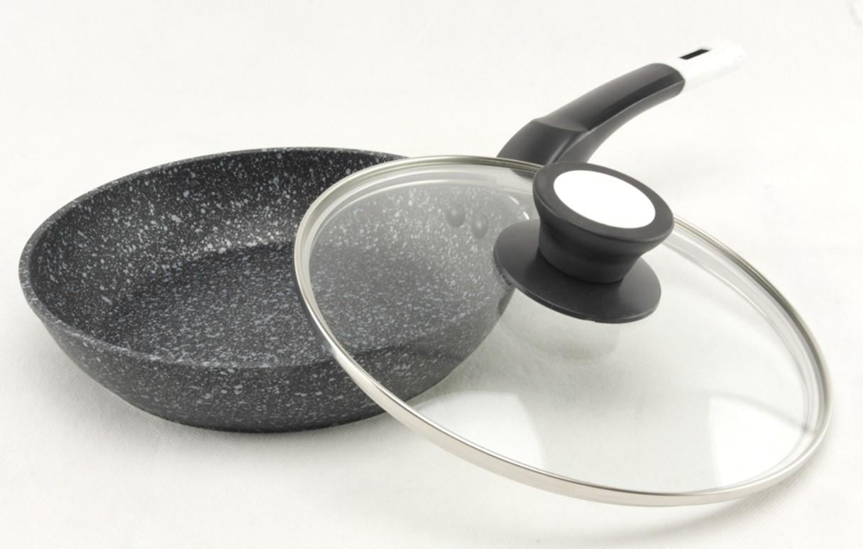 Сковорода с крышкой APLUS 1479 с крышкой и гранитным антипригарным покрытием 20 см (AWN-00354)