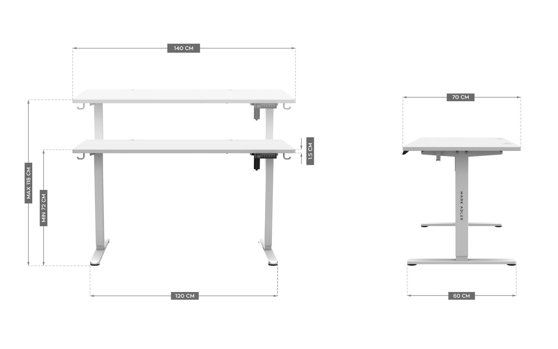 Стіл геймерський електричний MARK ADLER Leader 7.4 White (yomo_id_2791) - фото 6