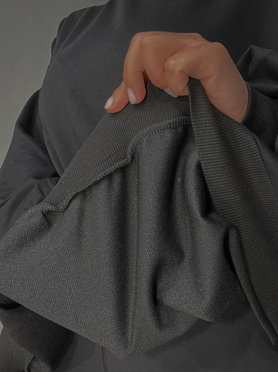 Світшот жіночий MY CITY 3044 широкий дуже вільного крою OS Чорний (1711) - фото 3 Світшот жіночий MY CITY 3044 широкий дуже вільного крою OS Чорний (1711) - фото 3