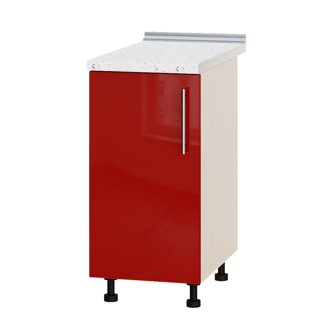 Шкаф нижний Эверест Модерн модуль Низ Н83-400 40х47х85 см Красный глянец/Дуб Молочный (05405)