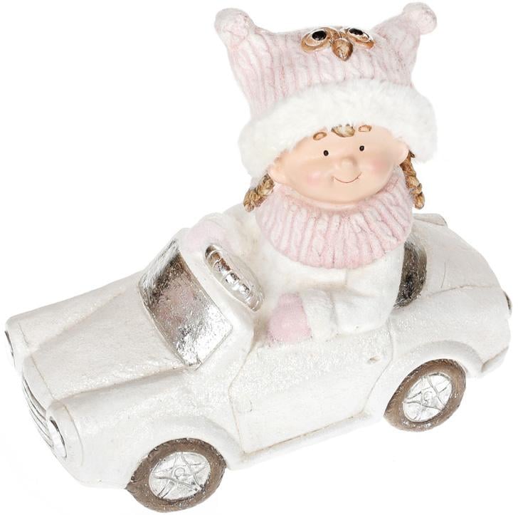 Фигура декоративная Девочка на машине 45 см с Led подсветкой (BD-711-287)