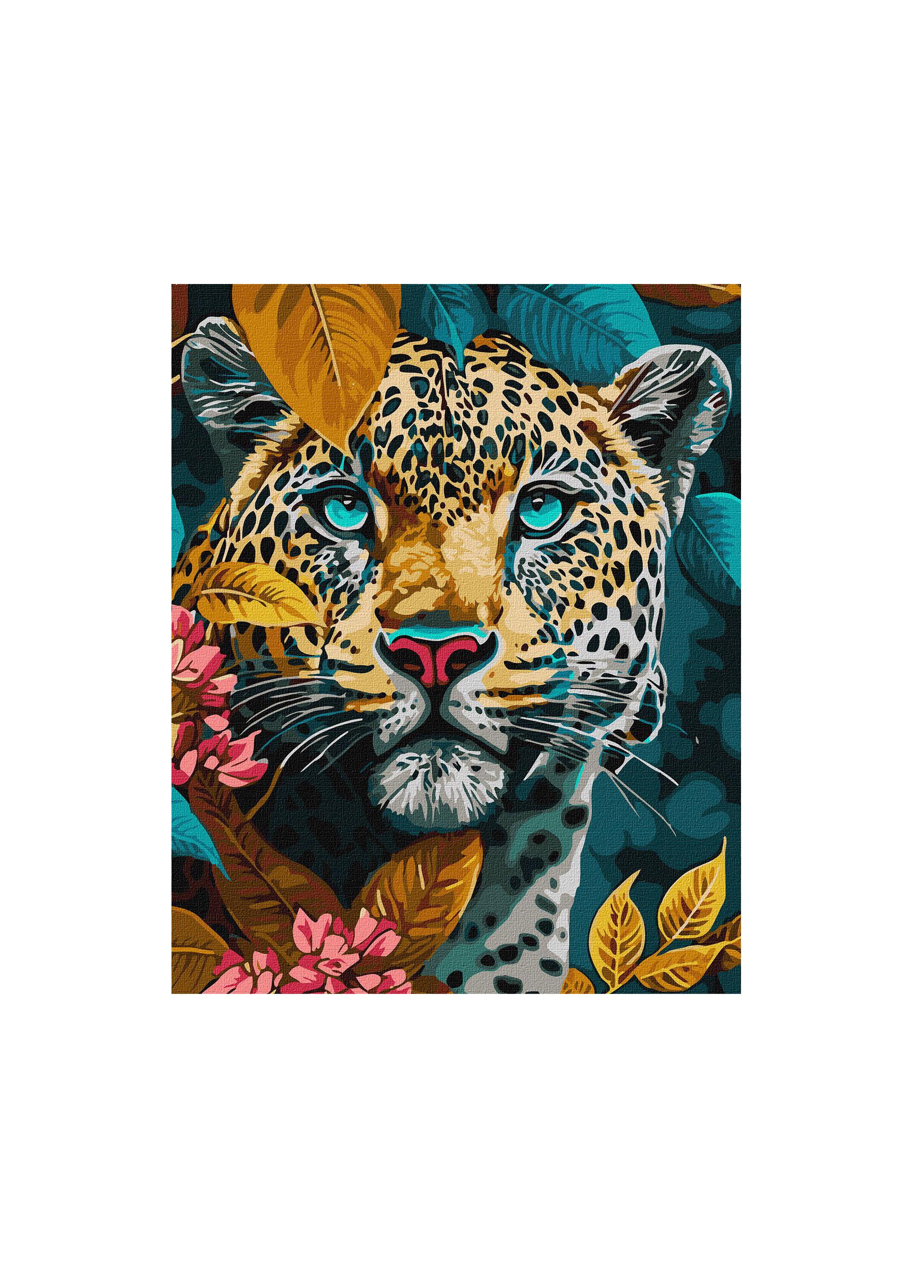 Картина по номерам Идейка Опасный зверь с красками металлик extra 40х50 (КНO6536)