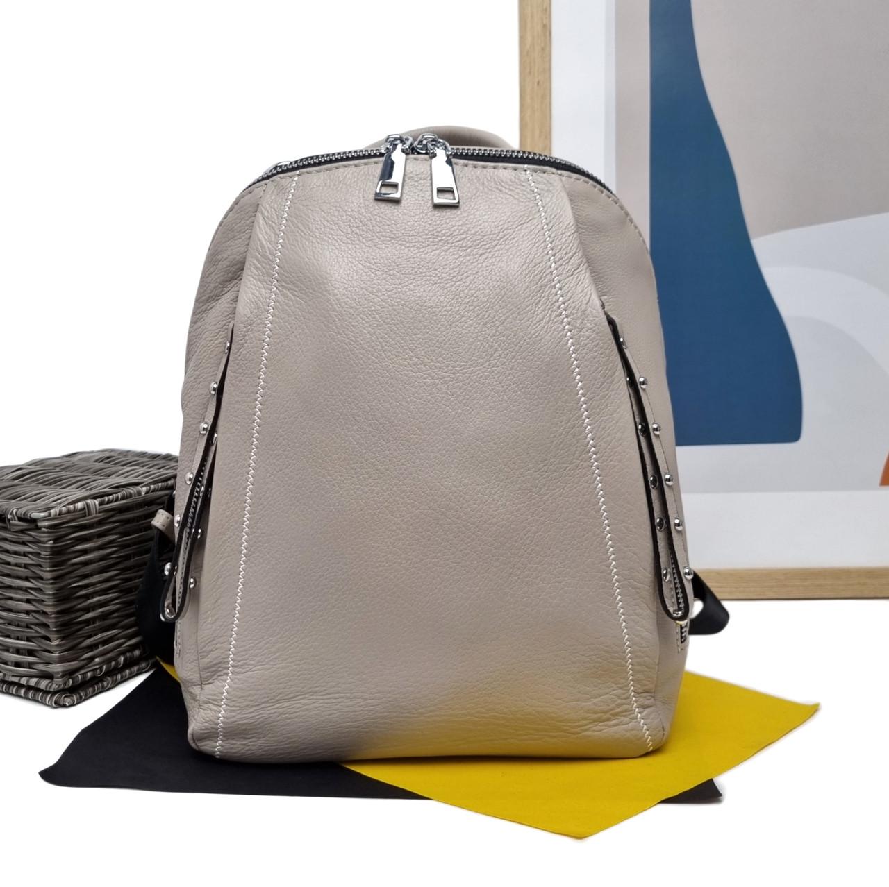 Рюкзак жіночий середній VivaVerba натуральна шкіра Сірий (77241 l.grey)
