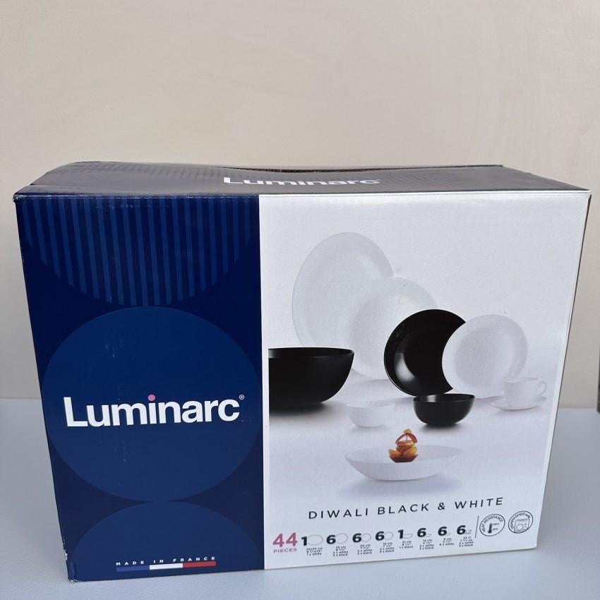 Столовый сервиз Luminarc Diwali P4678 44 предмета Black/White (2759736997) - фото 2