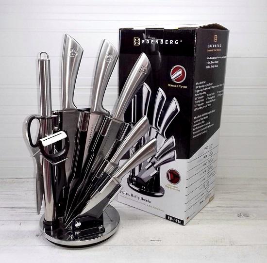 Набір ножів Edenberg EB-3618 на підставці нержавіюча сталь 9 пр. (EB-3618) - фото 2 Набір ножів Edenberg EB-3618 на підставці нержавіюча сталь 9 пр. (EB-3618) - фото 2