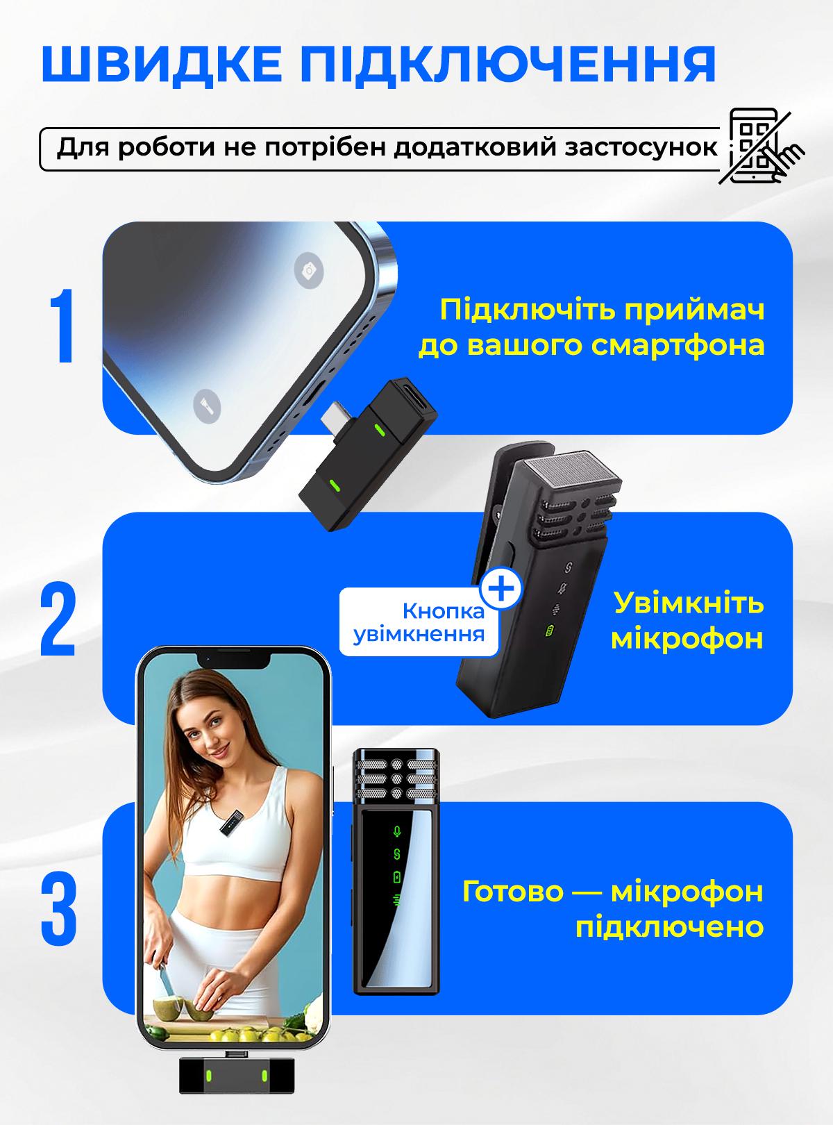 Микрофон беспроводной петличный OnePro с ветрозащитной насадкой Черный (73716) - фото 3 Микрофон беспроводной петличный OnePro с ветрозащитной насадкой Черный (73716) - фото 3