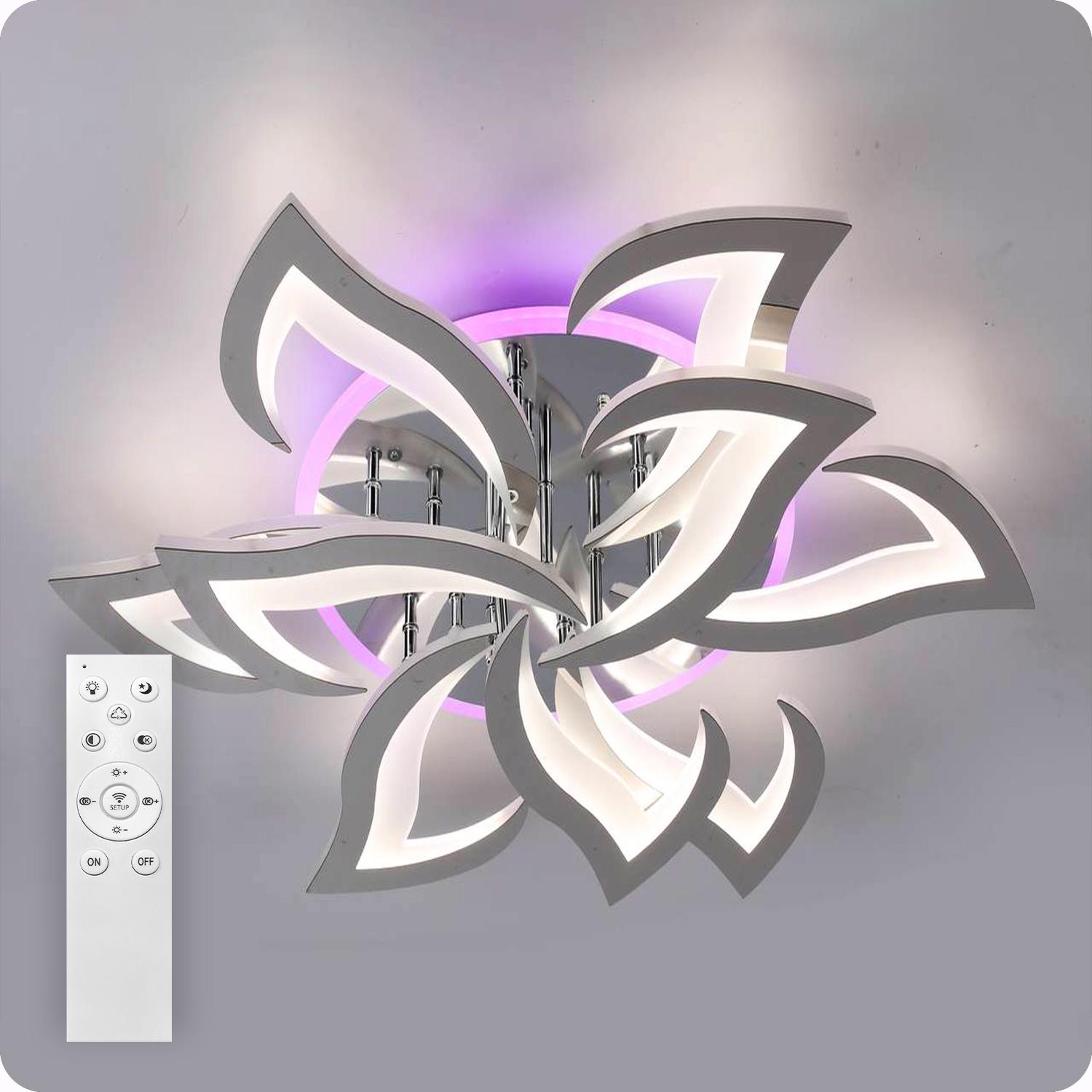 Люстра светодиодная 517 Light 3color с пультом 144 Вт Хром (02075) Люстра светодиодная 517 Light 3color с пультом 144 Вт Хром (02075)