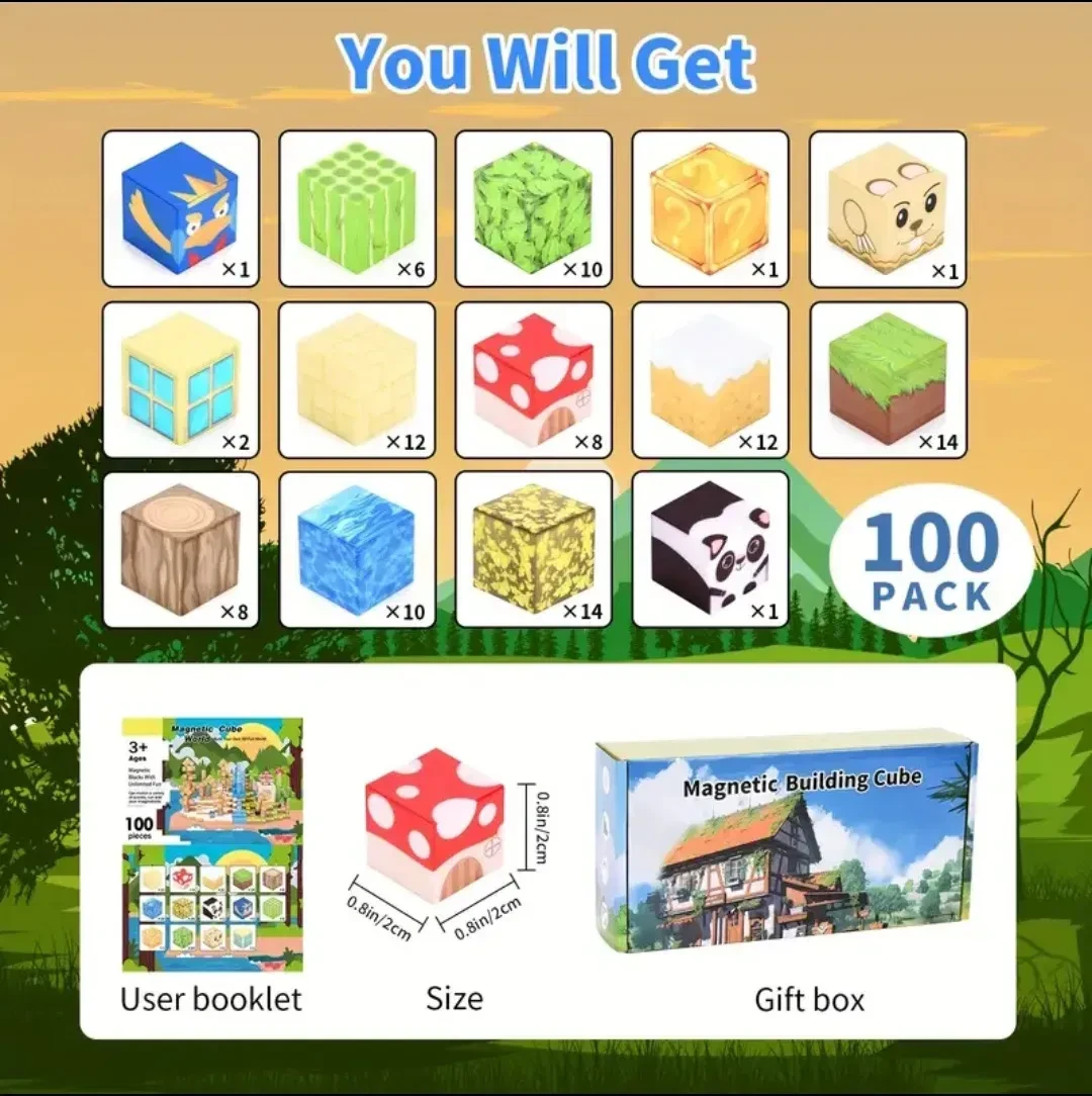 Конструктор магнитный Майнкрафт аодоспад и приют для животных 100 дет. - фото 2 Конструктор магнитный Майнкрафт аодоспад и приют для животных 100 дет. - фото 2